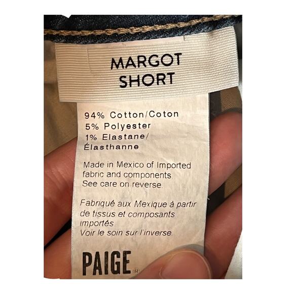 Paige Shorts Margot distressed raw hem denim size 32 - Picture 6 of 7
